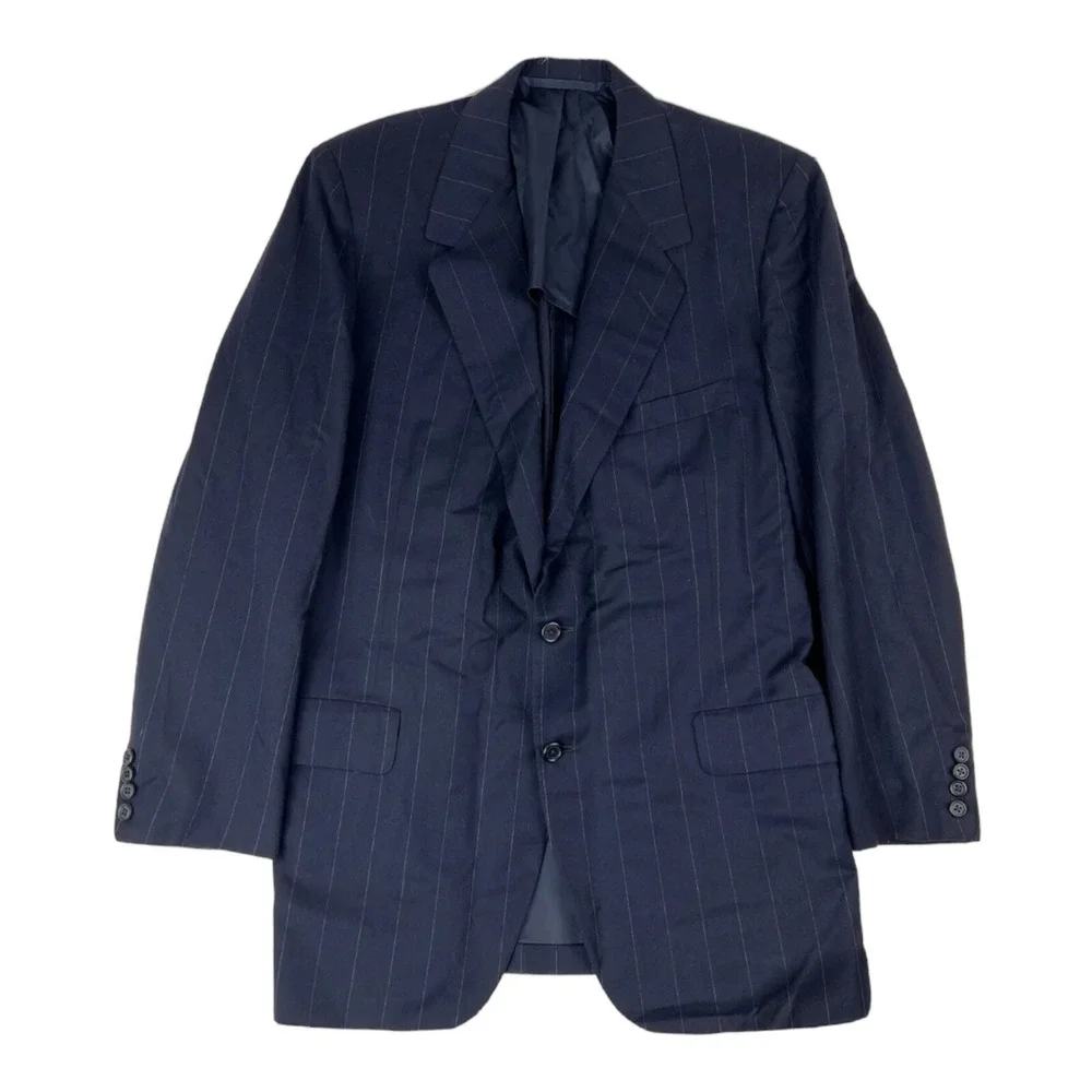 Oxxford Clothes Gray Striped Worsted Wool 2 Btn 1 Vent Blazer Mens Size‎ 43T